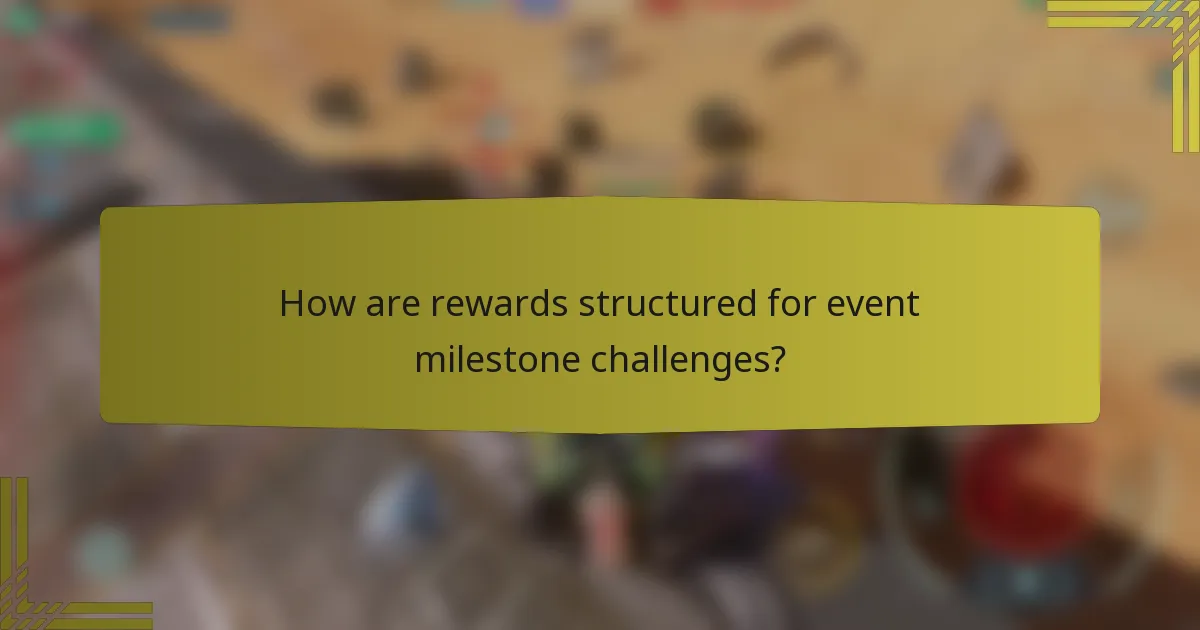 How are rewards structured for event milestone challenges?