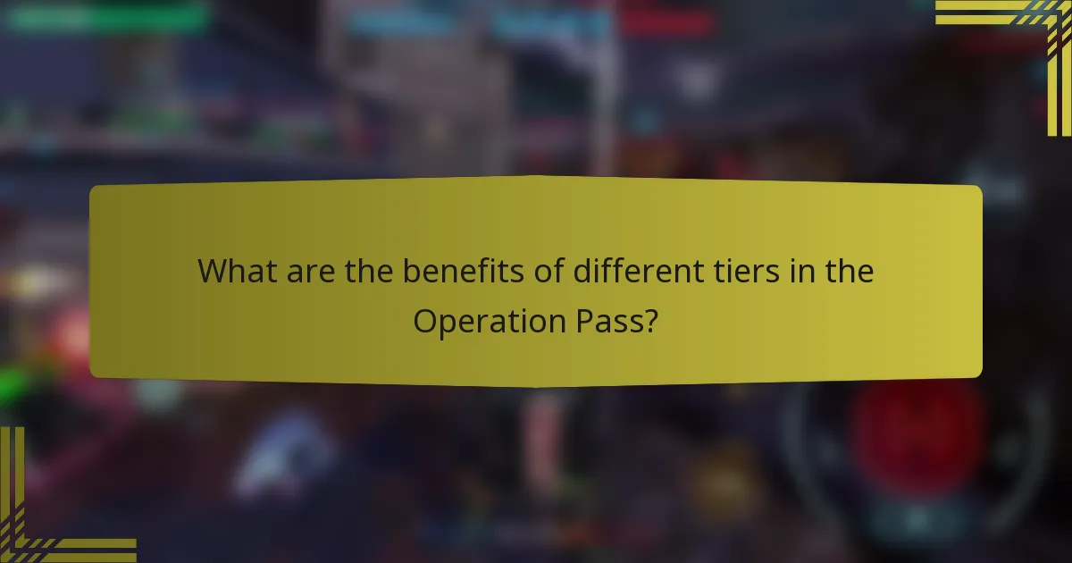 What are the benefits of different tiers in the Operation Pass?