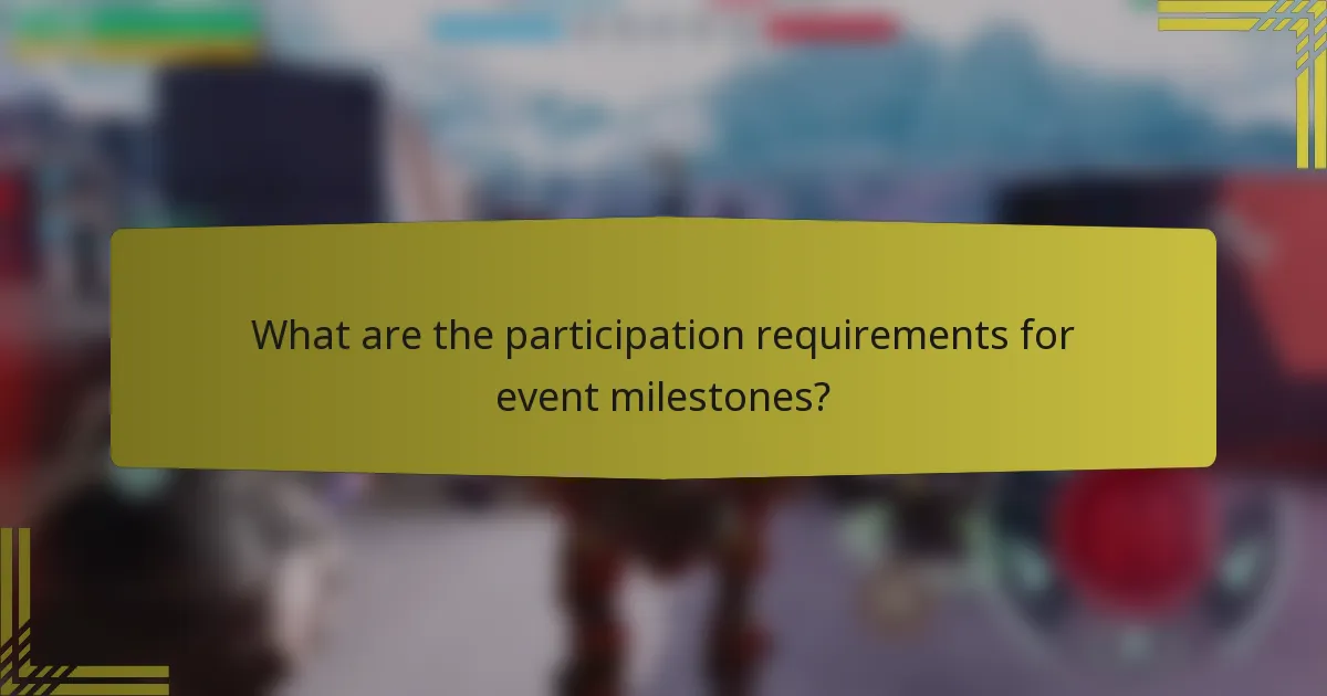 What are the participation requirements for event milestones?