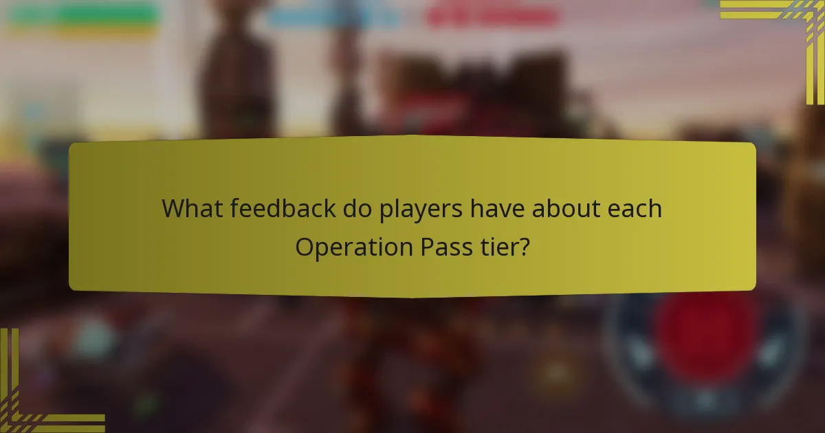 What feedback do players have about each Operation Pass tier?