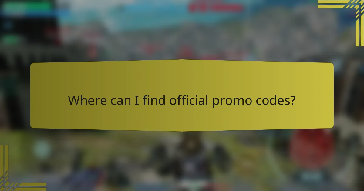 Where can I find official promo codes?