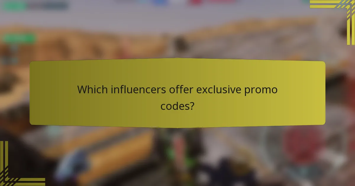 Which influencers offer exclusive promo codes?